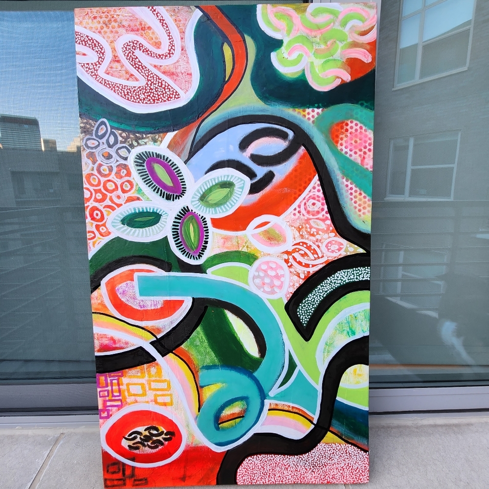 SOLD Abstract Mixed Media Textured Doodle